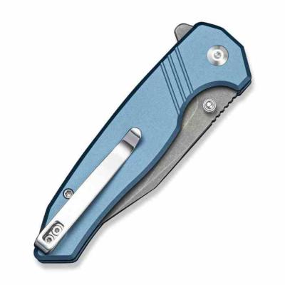 S250683 SENCUT Selkyris Blue | Couteau Lame Wharncliffe Acier D2  | Manche Blue Alu Button Lock - Livraison Gratuite