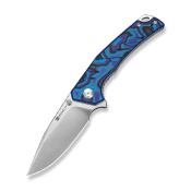 S250993 — Couteau SENCUT Quirk Lame Acier D2 Clip Point Satinée Manche Plaquettes G10 Bleu, Violet et Noir Liner Lock Flipper Thumb Stud - Livraison Gratuite
