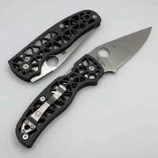 SC266ALP Couteau SPYDERCO Edgerati Lame Acier CPM S30V Satin Manche Alu Gray Compression Lock USA - Livraison Gratuite