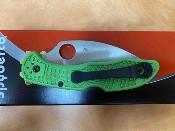 SC88FPWCGR2 Couteau Spyderco Salt 2 Green Lame LC200N Wharncliffe Japan - Livraison Gratuite