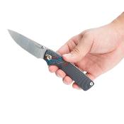 SRM106MGK Couteau SRM Dome 106M-GK | Lame Drop Point Acier 12C27 | Finition Satinée | Manche G10 Noir  | Clip - Livraison Gratuite