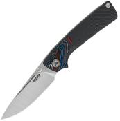 SRM106MGK Couteau SRM Dome 106M-GK | Lame Drop Point Acier 12C27 | Finition Satinée | Manche G10 Noir  | Clip - Livraison Gratuite