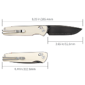 SRM258LGX2 Couteau SRM Terrier 258L-GX2 Lame Acier Laminé 140Cr Manche G10 White Ambi Lock - Livraison Gratuite