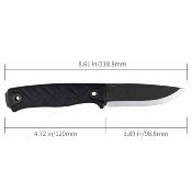 SRM702TGB Couteau SRM Bushcut 702T-GB Lame Acier 14C28N Manche Black G10 Housse Kydex - Livraison Gratuite