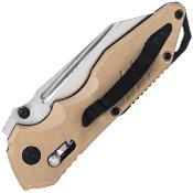 STTS016TG S-Tec Rapid Lock Tan G10 Handle 8Cr14MoV Blade Axis-Lock Clip 