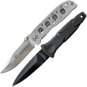 SWP1105619 Set Couteau Smith & Wesson Extreme Ops/HRT Lame Acier 7Cr17MoV Manche TPR et Aluminium - Livraison Gratuite