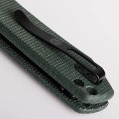 VOSA2901 Couteau Raccoon Top Liner Lock Pliant Lame Drop Point Acier 14C28N Manche Micarta Vert - Livraison Gratuite
