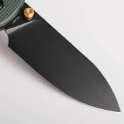VOSA2901 Couteau Raccoon Top Liner Lock Pliant Lame Drop Point Acier 14C28N Manche Micarta Vert - Livraison Gratuite