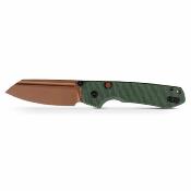 VOSA2929 Couteau Vosteed Raccoon 2.0 | Lame Modified Sheepsfoot Acier 14C28N | Manche Green G10 Button Lock - Livraison Gratuite