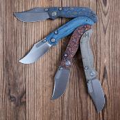 VOSA3901 Couteau Vosteed Naga Clip Point CPM-S35VN Manche Micarta Blue Sécurité Top Liner Lock - Livraison Gratuite