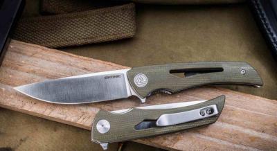EKC551SGN Couteau EIKONIC Aperture OD Green Lame Acier D2 Drop Point Satin | Manche Micarta - Livraison Gratuite