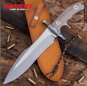 UC3461 Poignard United Cutlery Rambo Last Blood Bowie Lame Acier 7Cr17 Etui Cuir - Livraison Gratuite