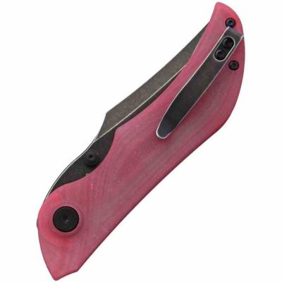 VDK023 Couteau Pliant VDK Knives Talisman | Lame Acier D2 Black Stonewash | Liner Lock & Manche G10 Red - Livraison Gratuite